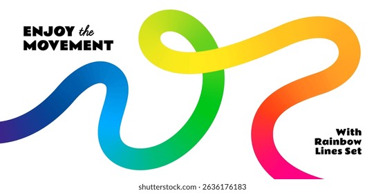 Abstract Color Wave Shape with Gradient on White Background. Vector Rainbow Ribbon Pattern. Wavy Gradient Geometric Line. Fluid Graphic Design.