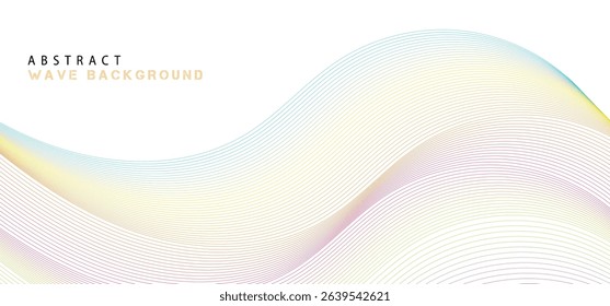 Abstract Color Wave Shape with Gradient on a White Background. Vector wave minimalist design