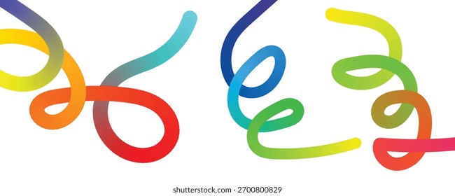 Abstract Color Wave Shape with Gradient on a White Background with Curves and Waves 3D Ribbon. Abstract Modern Pattern
