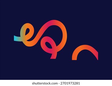 Abstract Color Wave Shape with Gradient on a blue Background