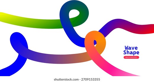 Abstrakte Farbwellenform mit glattem Farbverlauf auf sauberem, weißem Hintergrund mit Vektorregenbogenfarbenmuster für modernes, kreatives Grafikdesign