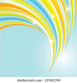  Abstract color wave striped background. vector abstract wave design template can be used for summer background / poster / layout / cover or website design