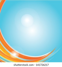 Abstract color wave striped background. vector abstract wave design template can be used for summer background / poster / layout / cover or website design