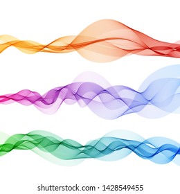 Abstract color wave vector background. Smoke design. Dynamic vector lines. Colorful background for your design.