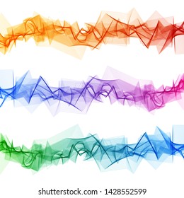 Abstract color wave vector background. Smoke design. Dynamic vector lines. Colorful background for your design.