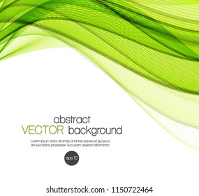 Abstract color waves isolated on white background