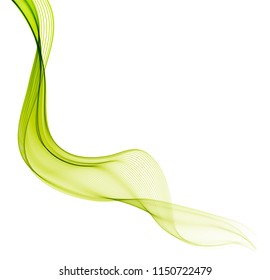 Abstract color waves isolated on white background
