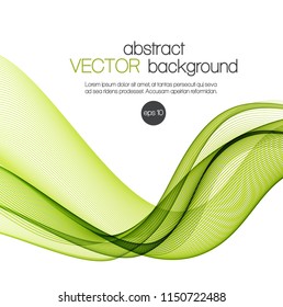 Abstract color waves isolated on white background