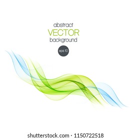 Abstract color waves isolated on white background