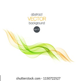 Abstract color waves isolated on white background