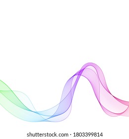 Abstract color waves isolated on white background