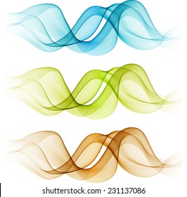 Abstract color waves isolated on white
