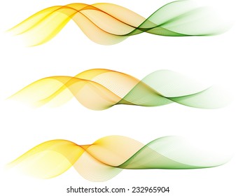Abstract color waves isolated on white