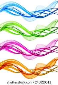 Abstract color waves isolated on white