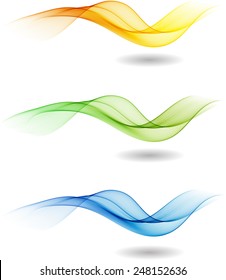 Abstract color waves isolated on white
