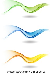 Abstract color waves isolated on white