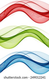 Abstract color waves isolated on white