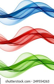 Abstract color waves isolated on white
