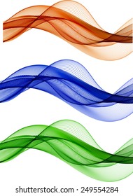 Abstract color waves isolated on white