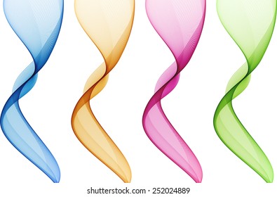 Abstract color waves isolated on white