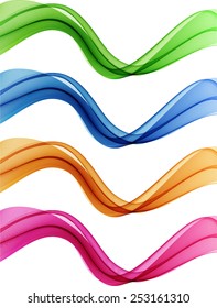 Abstract color waves isolated on white