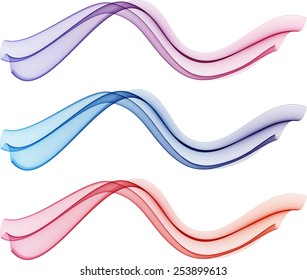 Abstract color waves isolated on white