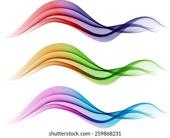 Abstract color waves isolated on white
