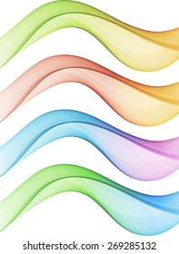 Abstract color waves isolated on white
