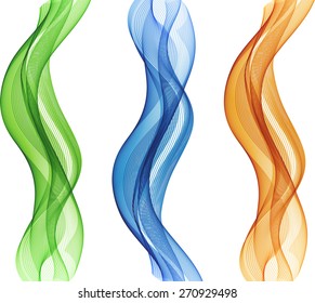 Abstract color waves isolated on white