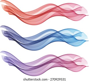 Abstract color waves isolated on white