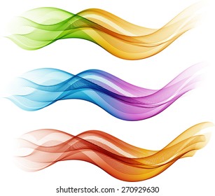 Abstract color waves isolated on white