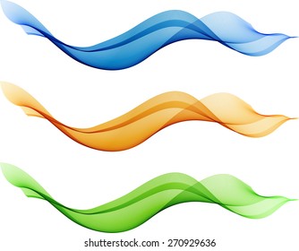 Abstract color waves isolated on white
