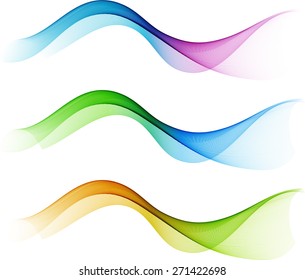 Abstract color waves isolated on white