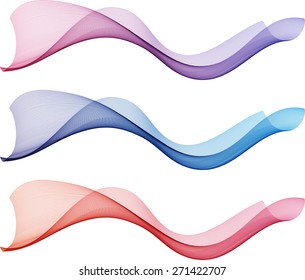Abstract color waves isolated on white