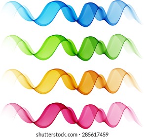 Abstract color waves isolated on white