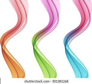 Abstract color waves isolated on white