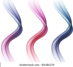 Abstract color waves isolated on white