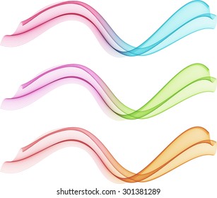 Abstract color waves isolated on white
