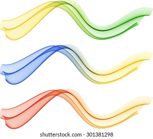 Abstract color waves isolated on white