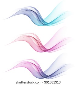 Abstract color waves isolated on white