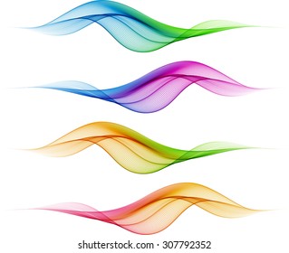 Abstract color waves isolated on white