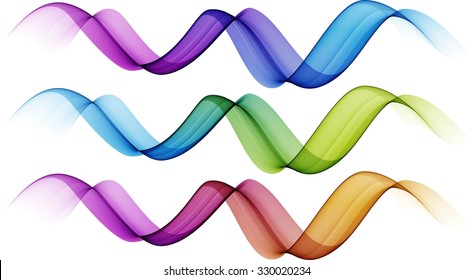 Abstract color waves isolated on white