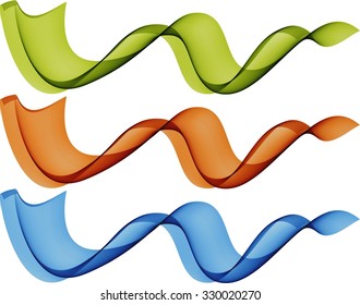 Abstract color waves isolated on white