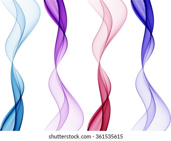 Abstract color waves isolated on white