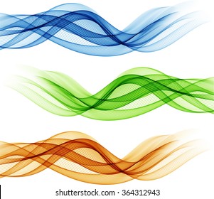 Abstract color waves isolated on white
