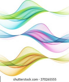Abstract color waves isolated on white