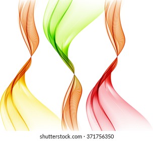 Abstract color waves isolated on white