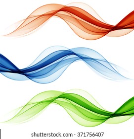 Abstract color waves isolated on white