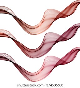 Abstract color waves isolated on white background