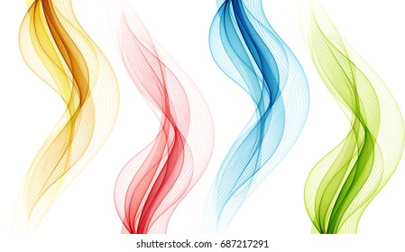 Abstract color waves isolated on white